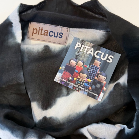 Gorgeous shibori tie dyed 2pc cowl drapey top and pant set - Picture 8 of 9